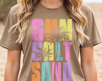 Sun Salt Sand Png, Retro Summer Png, Beach Png, Tropical Png, Summer Shirt Png, Summer Vibes Png, Beach Vibes Png, Sublimation Design