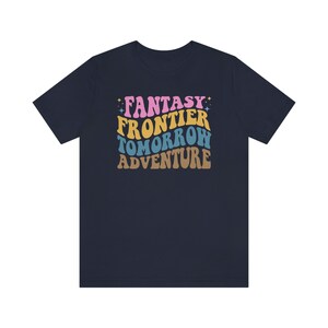 Colorful Lands Shirt for Disneyland or DisneyWorld Fans | T Shirt Fantasyland, Adventureland, Tomorrowland, Frontierland | Disney fan shirt image 3