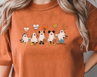 Fab Five Ghosts Mickey and Friends Unisex Comfort Colors T-shirt, Halloween shirt for Disneyland or DisneyWorld Spooky Season Shirt