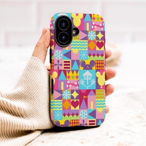 Disneyland Mary Blair Style Tough Phone Case — Whimsical Disney Park Art Design — Retro Mid-Century iPhone / Samsung Protective Cover