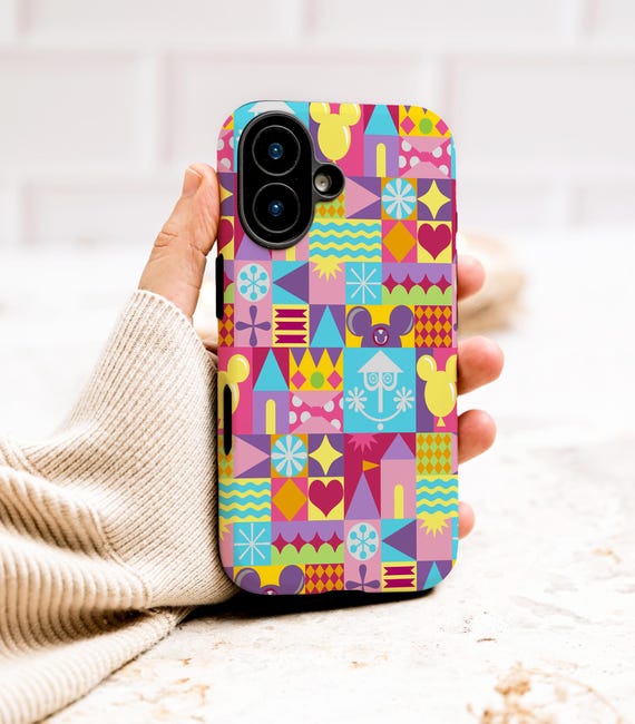 Disneyland Mary Blair Style Tough Phone Case — Whimsical Disney Park Art Design — Retro Mid-Century iPhone / Samsung Protective Cover