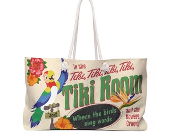 Bolsa de fin de semana Tiki Room / Bolsa de viaje divertida, bolso de mano para vacaciones tropicales, bolso de playa, regalo para amantes de los viajes, diversión de verano para vacaciones en Disney