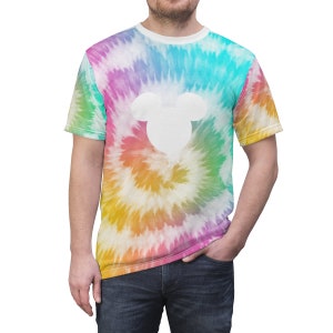 Tie Dye Mickey Mouse Shirt,  Tie Dye Disneyland Shirt Unisex, Tie Dye DisneyWorld Shirt, All Over Printed Shirt Unisex