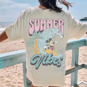 Summer Vibes Mickey Surfing PNG, Mickey Retro Surf for Disney Summer Vacation Custom Family Theme Park Trip Mickey Summer Vibes Digital File