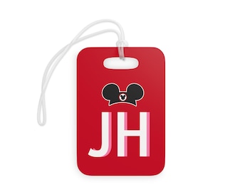Spersonalizowana zawieszka na bagaż Disney, zawieszka na bagaż Disneyland z niestandardową nazwą, zawieszka na bagaż DisneyWorld, prezent dla fana Disneya, akrylowa zawieszka na bagaż