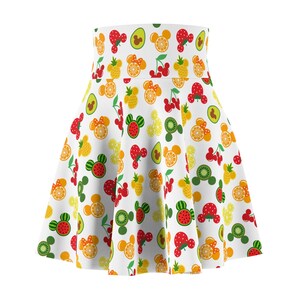 Summer Mickey Fruits Skater Skirt, Disney Vacation Outfit, Women's Clothing, Cute Flared Skirt, Mickey Style Apparel, Fun Theme Park Attire image 4