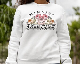 Minnies Flower and Garden Festival Sweatshirt for DisneyWorld, Minnies Flower Market Unisex Crewneck Sweater for Epcot Flower Festival