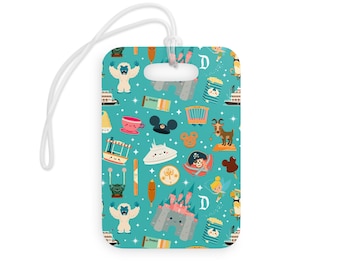 Etichetta per bagaglio Disney personalizzata, etichetta per bagaglio Disneyland con nome personalizzato, etichetta per bagaglio DisneyWorld, regalo per fan Disney, etichetta per bagaglio in acrilico