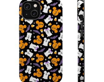 Disney Halloween iPhone Mag Safe Case Mickey Halloween Doodles MagSafe Tough Cell Phone Case, Disneyland Halloween Phone Case, DisneyWorld