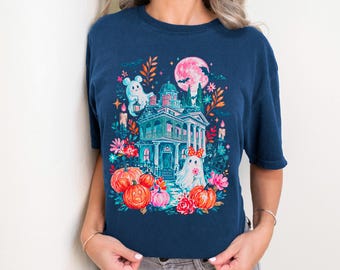 Haunted Mansion Mickey Pumpkin T-Shirt, Halloween Disney Shirt, Disneyland Vacation Tee, Spooky Mickey Ghost Shirt, Unisex Halloween Gift