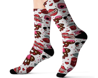 Mickey Valentines Day Socks | Valentines Gift for her | Valentines Gift for Girlfriend | Valentine gift for teacher