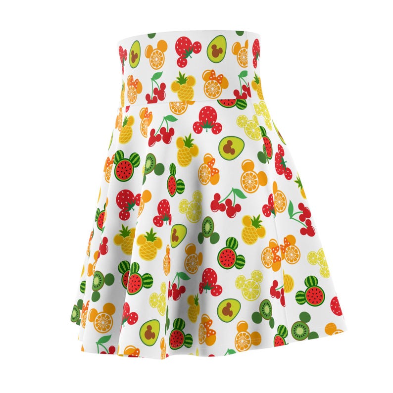 Summer Mickey Fruits Skater Skirt, Disney Vacation Outfit, Women's Clothing, Cute Flared Skirt, Mickey Style Apparel, Fun Theme Park Attire image 6