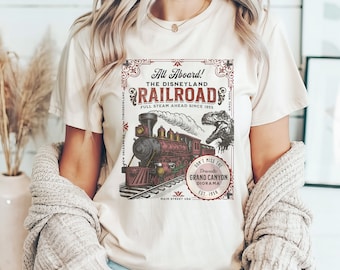 Alle an Bord Disneyland Eisenbahn Erwachsene Unisex T-Shirt - Perfekt für Ihren Disneyland Urlaub, Disneyland Fahrt Shirt für Disney-Fan
