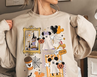 Mickey and Minnie Halloween PNG, Disney Halloween Collage Digital Download, Cute Spooky Season Png for Disneyland Halloween Sublimation