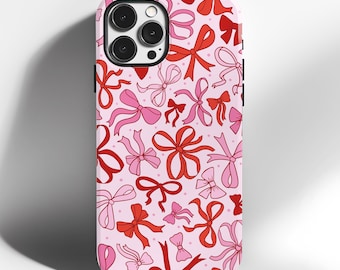 Pink Bow Phone Case Coquette Design - MagSafe Case for iPhone 15, 14, 13 - Trendy Cute Pink Bow Phone Case - Coquette Phone Case