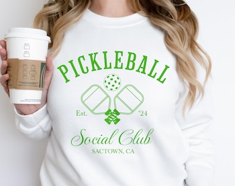 Sudadera Pickleball Social Club para mujer - Ropa de Pickleball personalizada Regalo perfecto para los amantes del Pickleball - Ropa de Pickleball personalizada