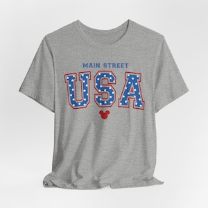 Main Street USA Patriotischer 4.Juli Unisex Jersey T-Shirt - Disneyland DisneyWorld Urlaubs Shirt, Unabhängigkeitstag T-Shirt, Americana Top, Bild 5