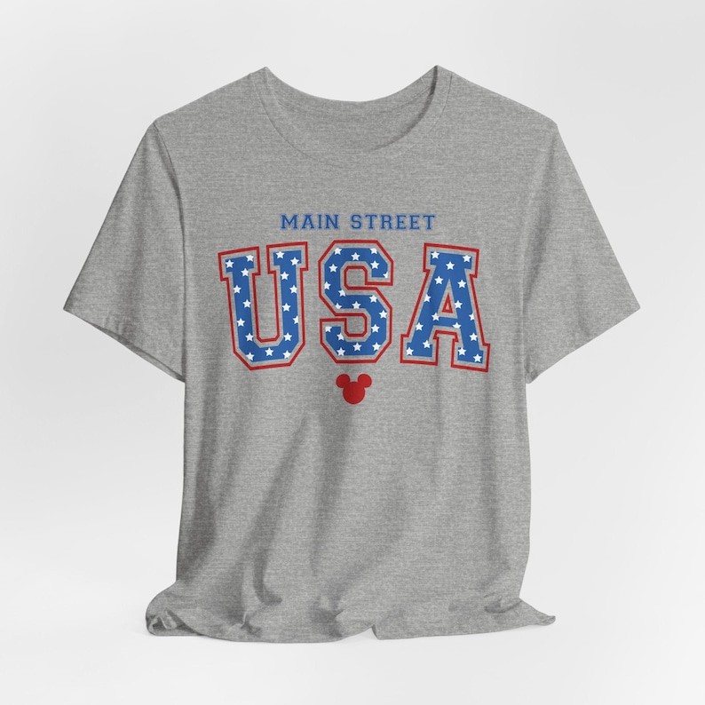 Main Street USA Patriotischer 4.Juli Unisex Jersey T-Shirt - Disneyland DisneyWorld Urlaubs Shirt, Unabhängigkeitstag T-Shirt, Americana Top, Bild 5