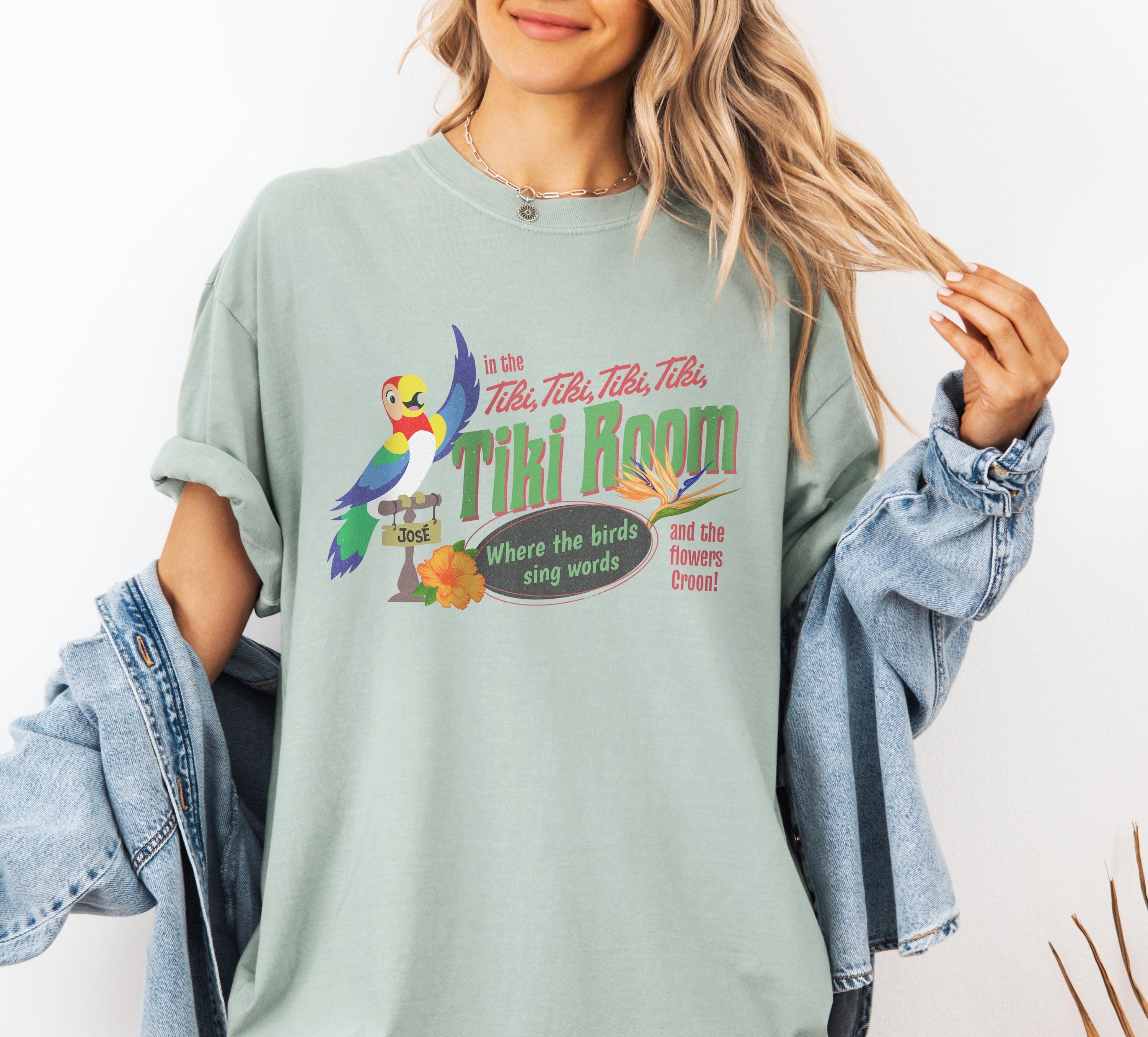 Vintage Style Tiki Room Shirt, Disneyland or Disneyworld Tee 