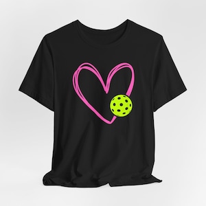 Cute Pickleball T-Shirt for Women - Pickleball Apparel - Perfect Gift for Pickleball Lovers - Casual Pickleball Apparel - Heart Pickleball