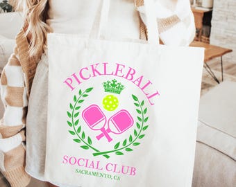 Leuke canvas draagtas Pickleball - Pickleball Social Club-boodschappentas - Ideaal voor Pickleballers - Uniek cadeau voor vrienden - Pickleball-draagtas