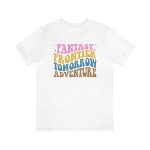 Colorful Lands Shirt for Disneyland or DisneyWorld Fans | T Shirt Fantasyland, Adventureland, Tomorrowland, Frontierland | Disney fan shirt image 7