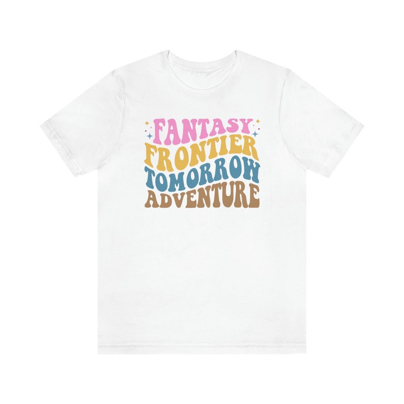 Colorful Lands Shirt for Disneyland or DisneyWorld Fans | T Shirt Fantasyland, Adventureland, Tomorrowland, Frontierland | Disney fan shirt image 7