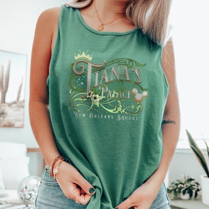 Princess Tiana Disney Comfort Colors Tank Top, Tiana&#39;s Palace Tank for Disneyland, Princess and the Frog, Tiana&#39;s Place Sleeveless Shirt