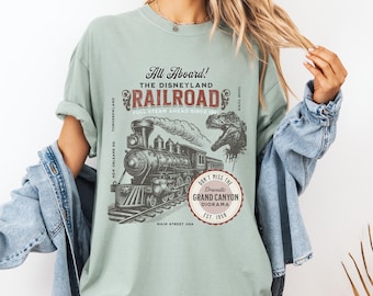 Alle an Bord Disneyland Eisenbahn Erwachsene Unisex T-Shirt - Perfekt für Ihren Disneyland Urlaub, Disneyland Fahrt Shirt für Disney-Fan