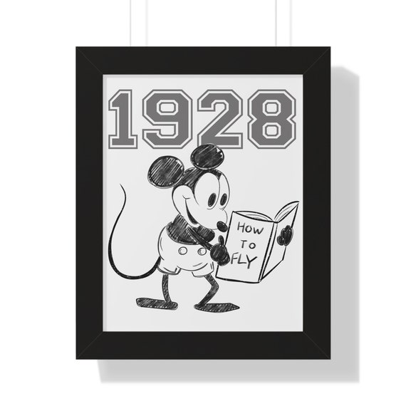 Classic Disney Décor: Framed Black and White Art Print Featuring