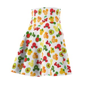Summer Mickey Fruits Skater Skirt, Disney Vacation Outfit, Women's Clothing, Cute Flared Skirt, Mickey Style Apparel, Fun Theme Park Attire image 7