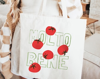 Tomato Tote Bag - Reusable Cotton Bag - Farmers Market Shopping - Eco-Friendly Gift - Tomato Aesthetic - Cute Tomato Girl Tote Bag