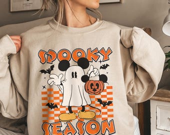 Spooky Season Mickey Ghost Halloween PNG, Disney Halloween Mouse Digital Download Preppy Spooky Mickey Halloween Png for Disney trip