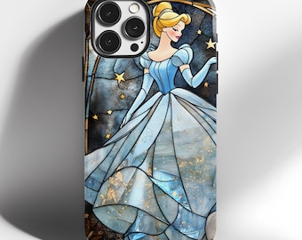 Cinderella Stained Glass style iPhone Case - Cinderella Princess Phone Case, Magical Gift for Disney Fans, Princess phone cover