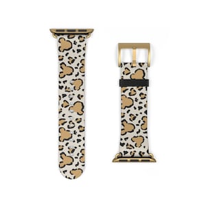 Cheetah Mickey Apple Watch Band, Disneyland Apple Watch Band, Animal Kingdom DisneyWorld Cheetah print Apple Watch Band, Faux Leather