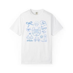 T-shirt cow-girl côtière Hello Aloha, t-shirt graphique cow-girl bord de mer, chemise de plage unisexe, haut d'été décontracté, cadeau pour cow-girl image 3