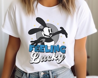 Oswald the Lucky Rabbit Feeling Lucky Comfort Colors Unisex T-shirt voor Disneyland of DisneyWorld Vacation, Oswald T Shirt voor Disney Fan