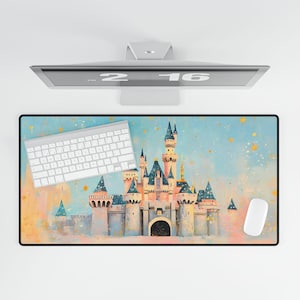 Tappetino da scrivania con castello magico, decorazione per ufficio Disney, tappetino per mouse per giocatori, regalo per amanti Disney, accessori per ufficio - tappetino da scrivania, tappetino per mouse,