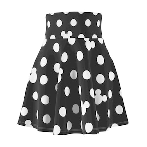 Mickey Skirt Adult Women, Mickey Skirt Adult, Polka Dot Skirt Women, Skater Skirt Women, Women's Mickey Mouse Dress
