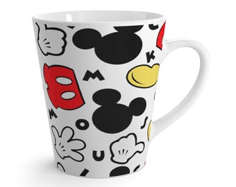 Mickey Parts Latte Coffee Mug, Disneyland Fan Mug, Mickey Fan Gift, DisneyWorld Fan Coffee Cup, Christmas gift