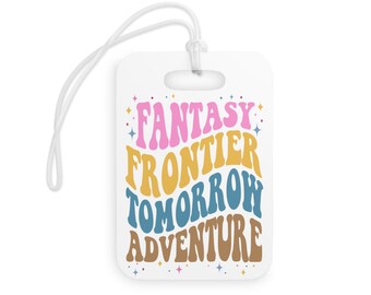 Personalizowana akrylowa zawieszka na bagaż Disney, zawieszka na bagaż Disneyland z niestandardową nazwą, zawieszka na bagaż DisneyWorld, prezent dla fana Disneya, zawieszka na torbę