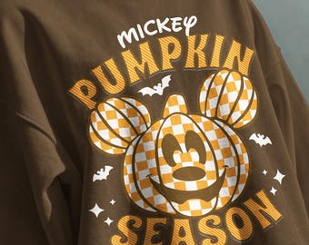 Mickey Pumpkin Season Halloween-sweater met ronde hals, Disney herfsttrui met ronde hals, Disney vakantietrui