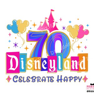 70º aniversário da Disneylândia PNG, 70º aniversário da Disneylândia digital, parque temático feliz PNG, Disneylândia PNG para férias em família