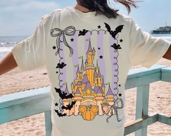 Halloween Castle PNG, Disney themed Halloween Castle Bow Digital Download Preppy Spooky Castle Png for Disney trip, Spooky Halloween PNG