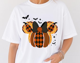 Minnie Halloween Carnival Pumpkin T-Shirt, Minnie Circus Halloween Shirt, 2026 Fall Tee for Disneyland Vacation