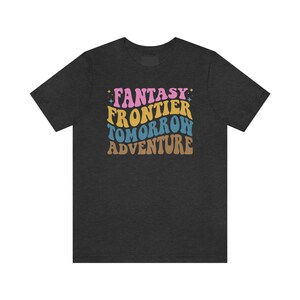 Colorful Lands Shirt for Disneyland or DisneyWorld Fans | T Shirt Fantasyland, Adventureland, Tomorrowland, Frontierland | Disney fan shirt image 6