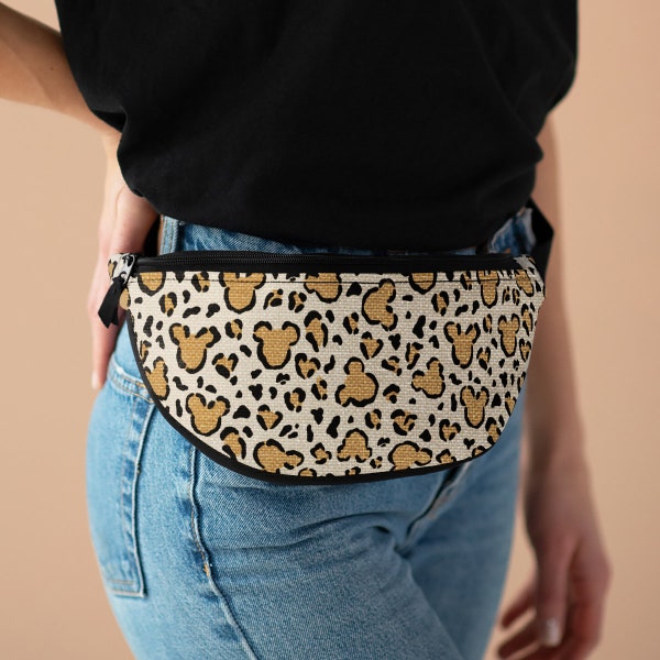 Cheetah Mickey Cross body bag, Cheetah Print Animal Kingdom Inspired Fanny Pack, Cheetah Mickey Purse Fanny Pack