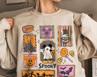 Spooky Fun Halloween Crewneck Unisex Sweatshirt for Disneyland or Disneyworld, Oogie Boogie or Mickeys Not So Scary