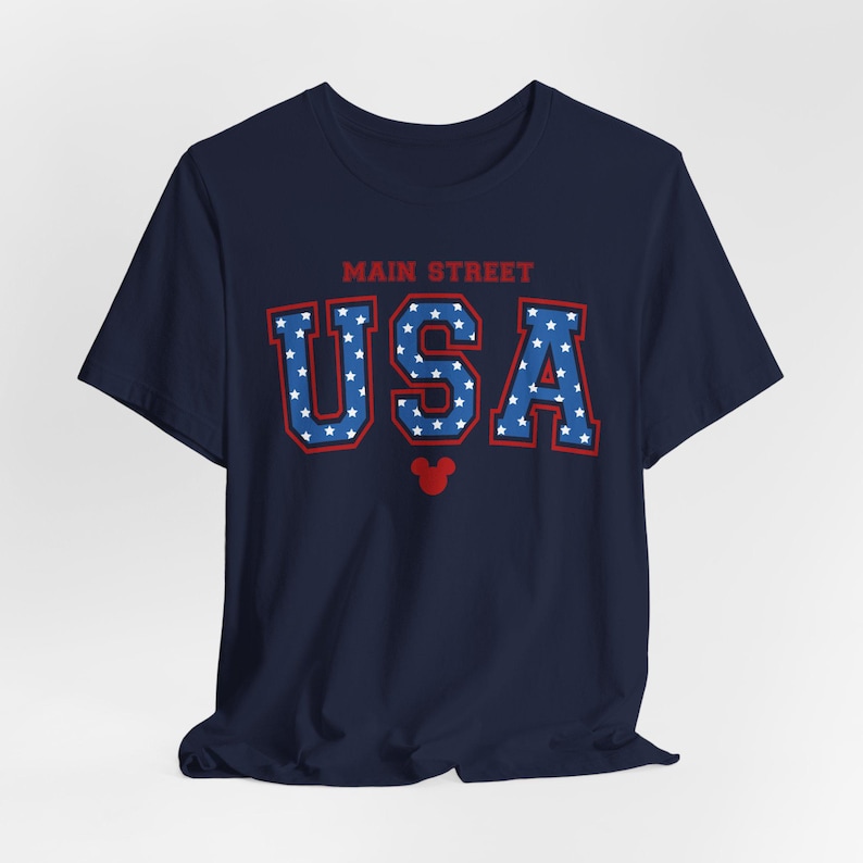 Main Street USA Patriotischer 4.Juli Unisex Jersey T-Shirt - Disneyland DisneyWorld Urlaubs Shirt, Unabhängigkeitstag T-Shirt, Americana Top, Bild 7