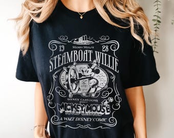 ディズニーアンティークTシャツ ヴィンテージ 蒸気船ウィリー ユニセックス T シャツ